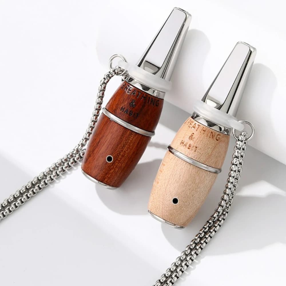 Ciondolo per Respirazione a Forma di Botte di Vino Rosso per Smettere di Fumare, Diffusore di Aroma Fruttato, Collana per Meditazione che Allevia l'Ansia
