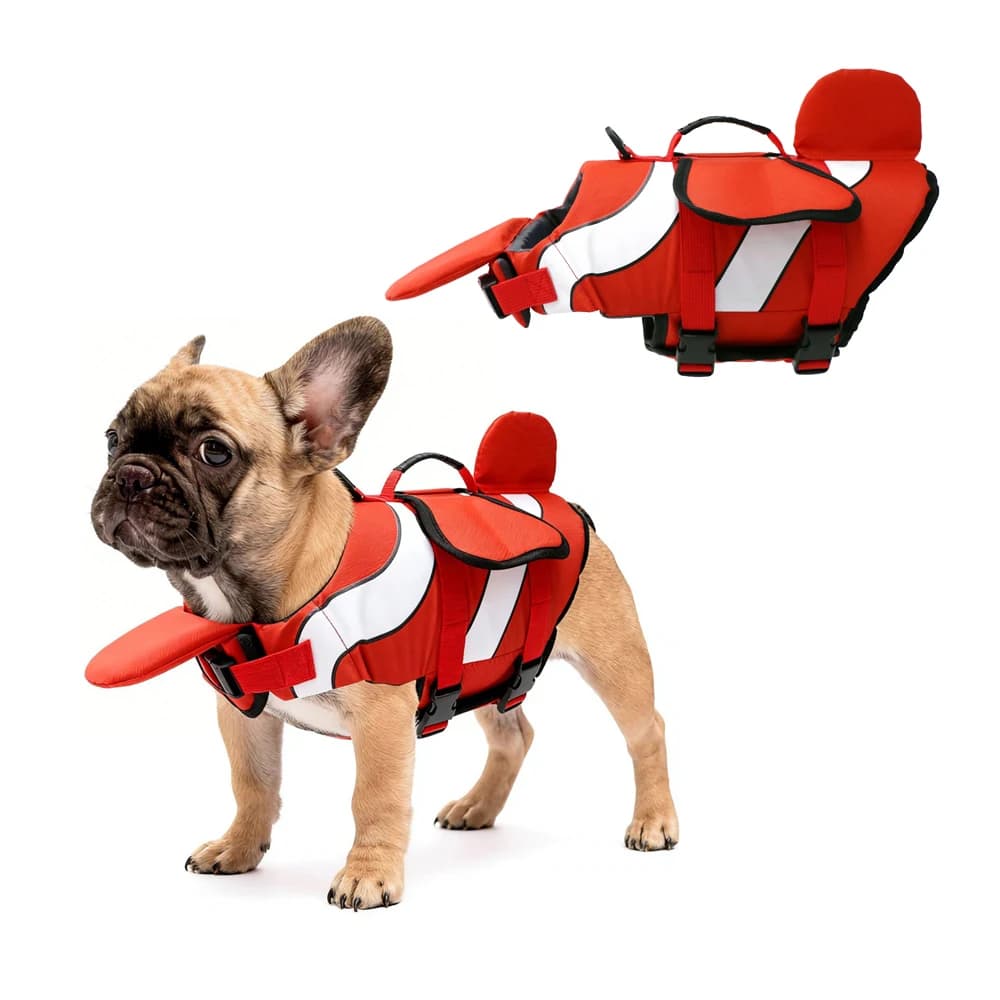 Giubbotto di salvataggio per cani con protezione per il mento, traspirante, regolabile, per nuoto e passeggiate in barca
