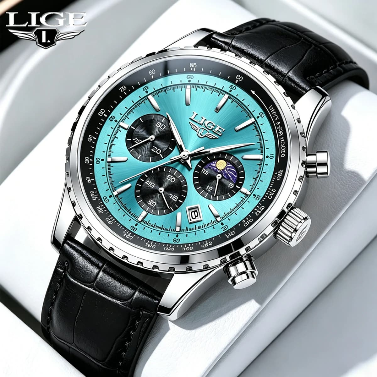 LIGE Orologio da Uomo di Lusso di Alta Gamma, Nuovo Modello al Quarzo, Impermeabile, Luminoso, con Data e Cronografo, Sportivo, con Confezione