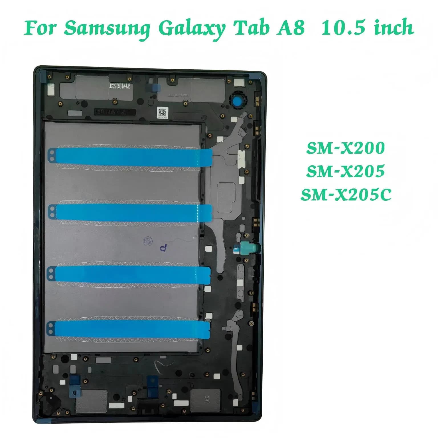 Cover posteriore A+ per Samsung Galaxy Tab A8 10.5 SM-X200 SM-X205 SM-X205C, accessorio di ricambio per la custodia della batteria.