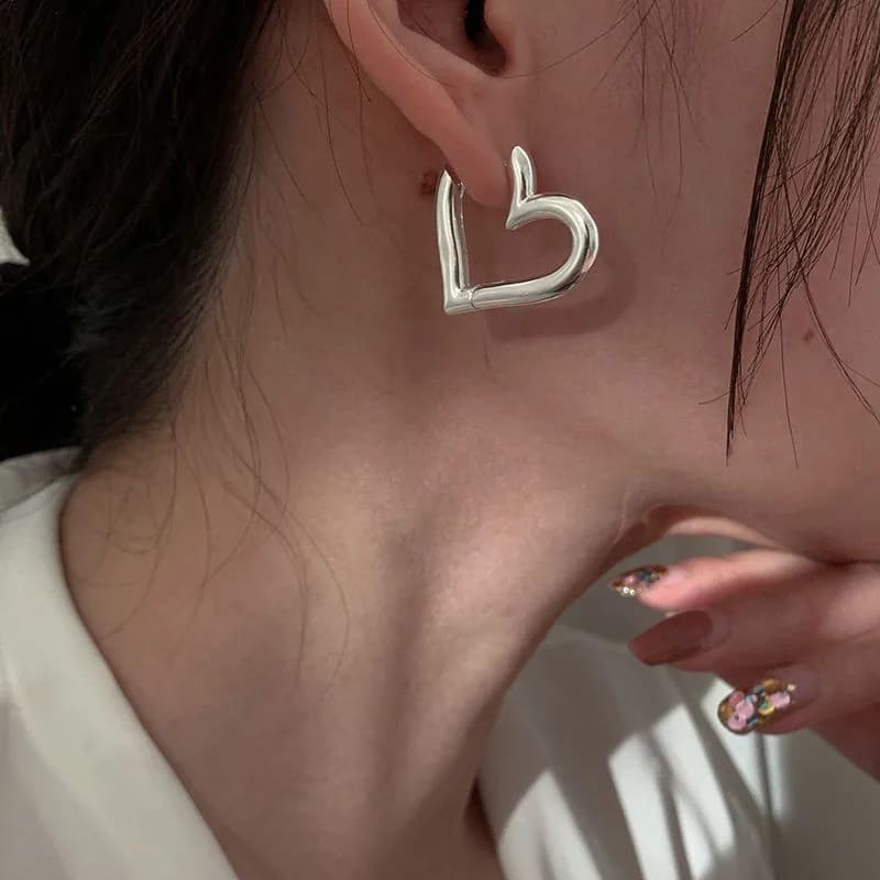 Orecchini a Cerchio in Argento Sterling 925 con Cuore LOVE per Donne, Gioielli di Lusso per Matrimonio e Fidanzamento, Accessori Regalo