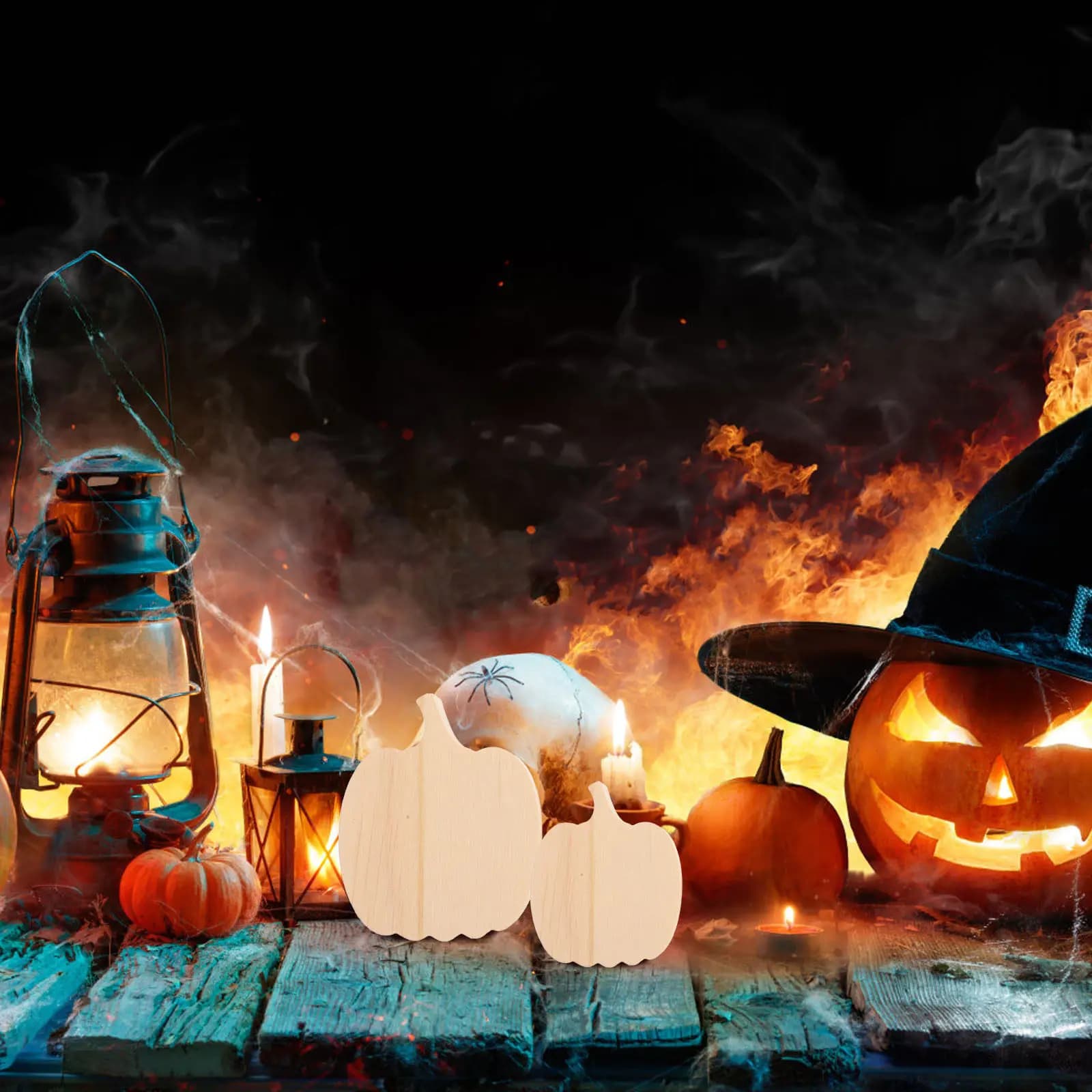 Set di 3 Decorazioni in Legno a Forma di Zucca, Blocchi di Legno Grezzi per il Fai-da-Te di Ringraziamento, Autunno e Feste, per Casa e Ufficio