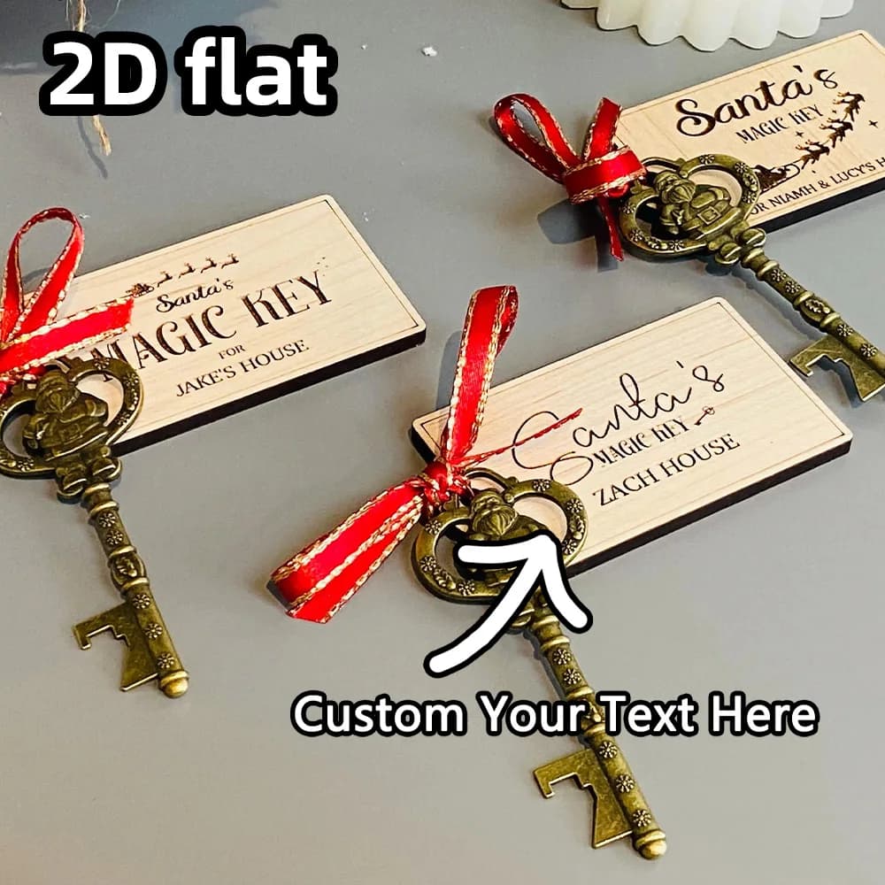 Chiave magica di Babbo Natale – Etichetta natalizia personalizzata – Chiave in metallo per Babbo Natale – Riempitrice perfetta per calze e scatola regalo per la vigilia di Natale