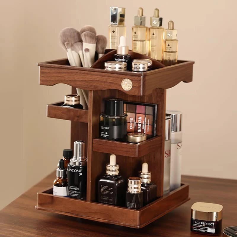 Wooden Cheats Organizers Rotating Cheats Organizers Bathroom Ornaments Cosmetic Box Umbrella Modern Cosmetic Box
