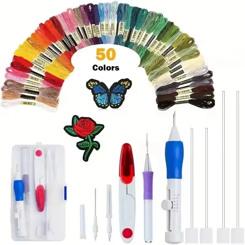 Cross Embroidery Needle Set - DIY Knitting Tools Accessory - Embroidery Flower Punch Needle Combination Set