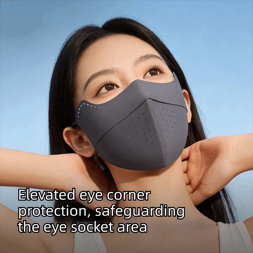 Maschera Elastica Estiva in Seta Ghiaccio Sottile, Protezione Solare Viso, Velo Anti-UV, Maschera Gini per Ciclismo