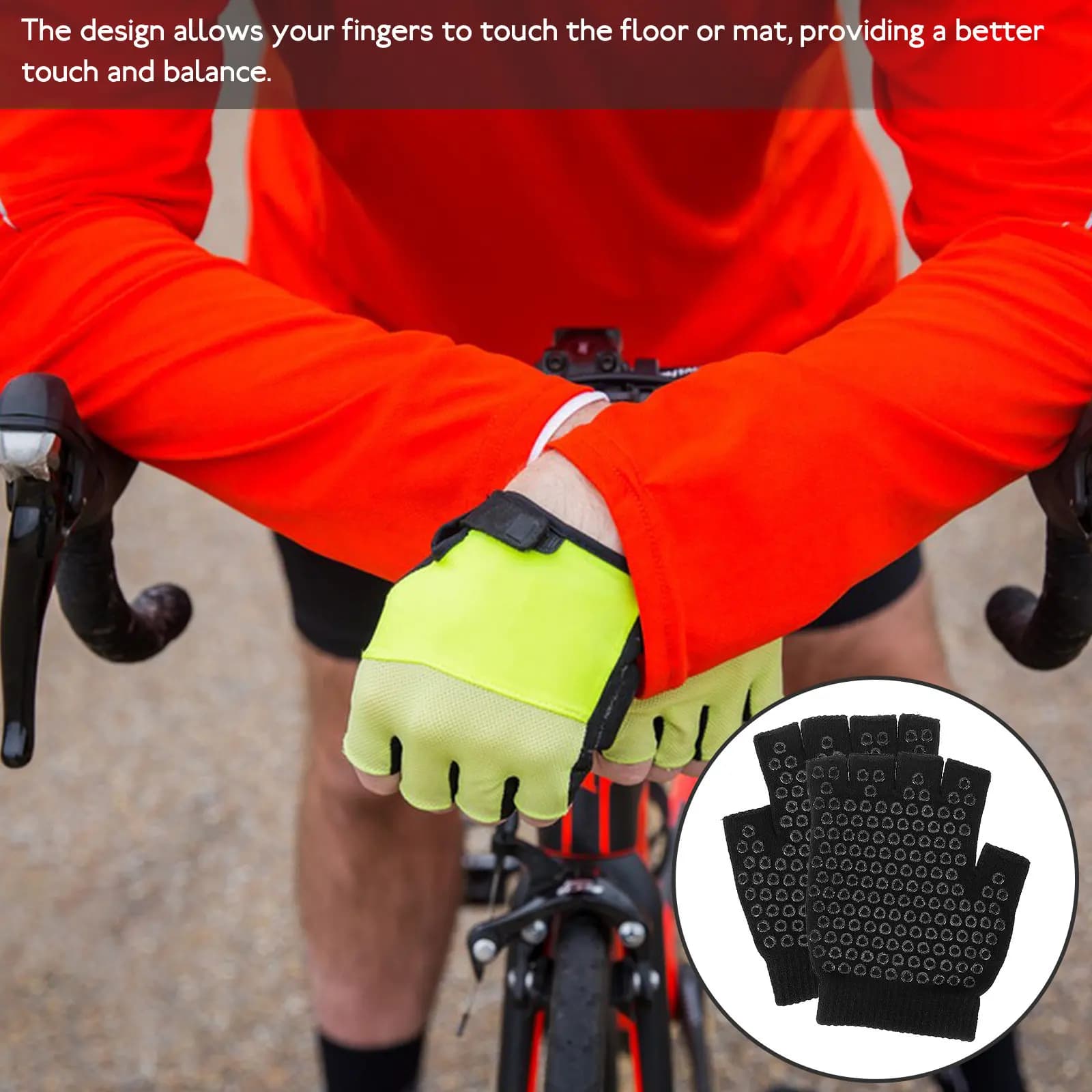 1Pair Yoga Gloves for Women Fingerless Non-Slip Stretchy Breathable Sports Gloves Ideal for Yoga Dancing Fitness Training
