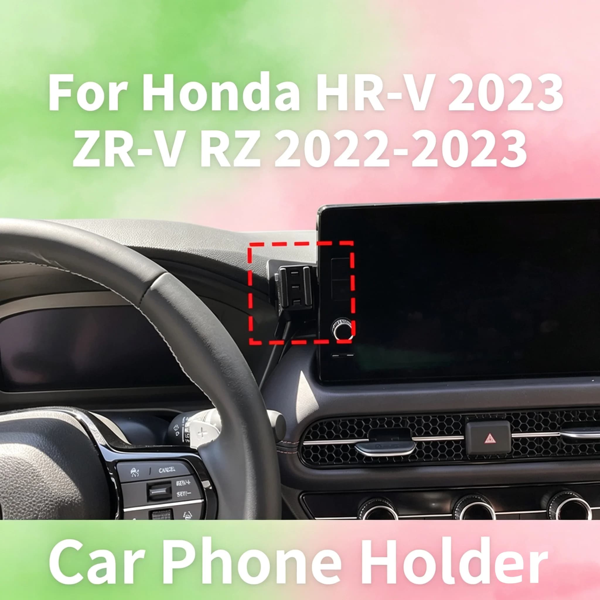 Car Phone Holder And Base For Honda HR-V 2023/ZR-V RZ 2022-2023,Does Not Obstruct The Driver's Line Of Sight After Installation