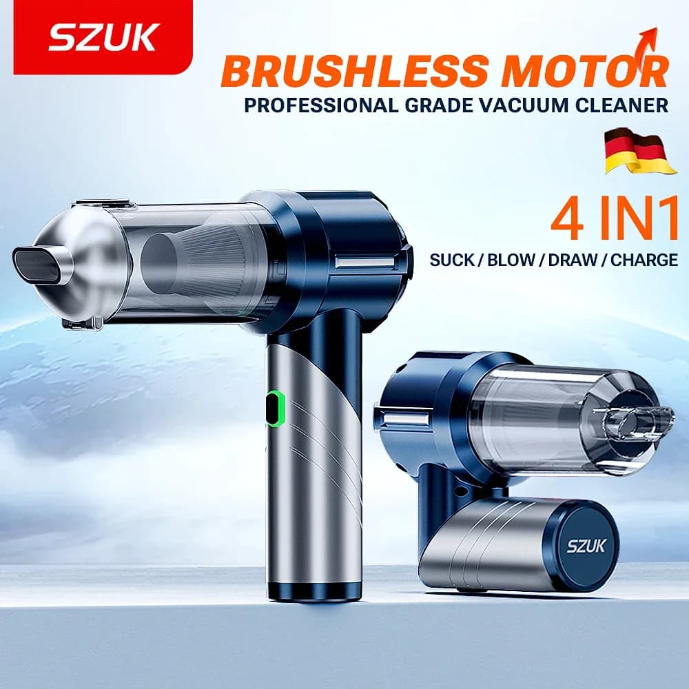 SZUK Aspirapolvere per auto Potente mini aspirapolvere portatile pieghevole portatile Macchina per la pulizia a forte aspirazione senza fili