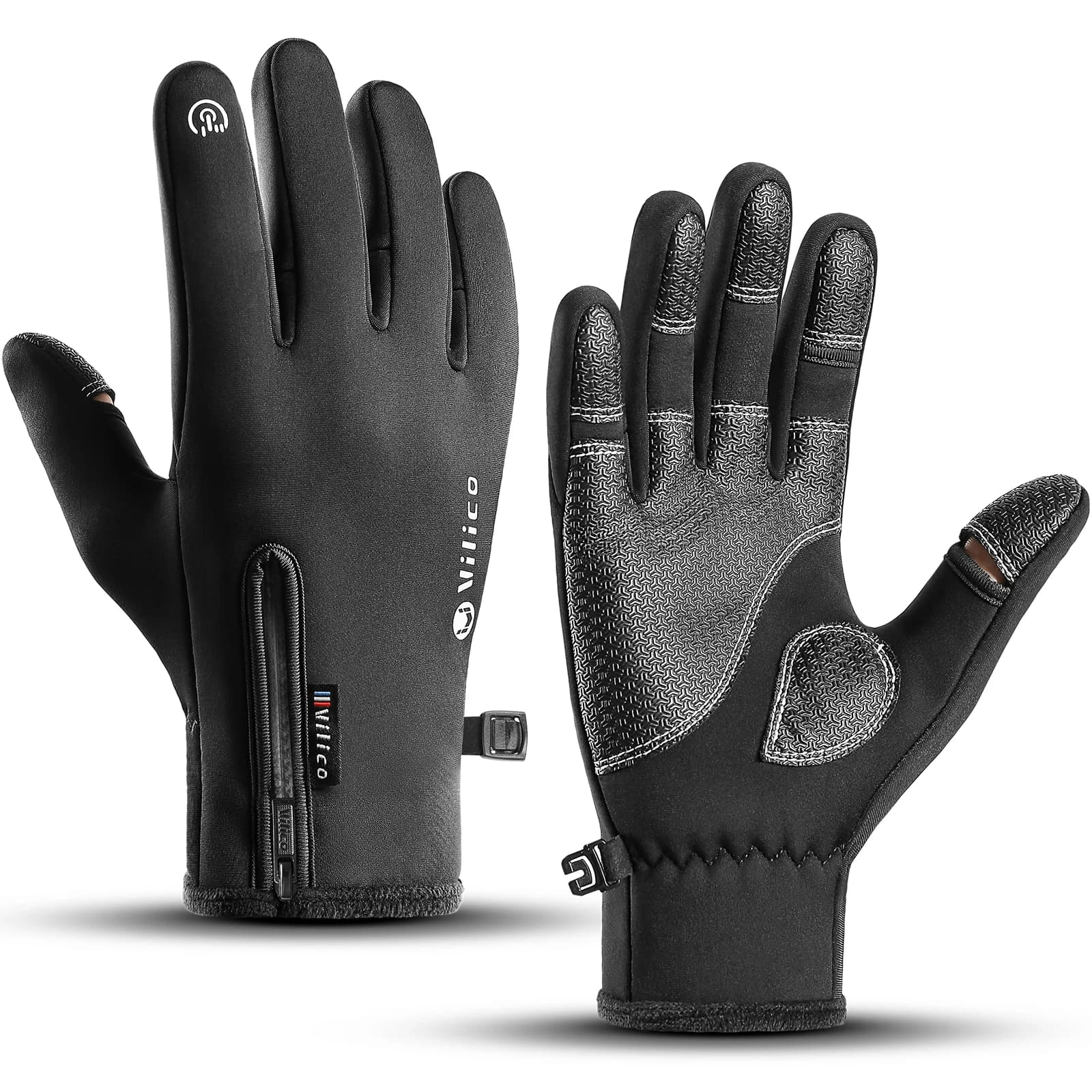 Polar Fleece Fishing Gloves for Winter Hot Outdoor Horse Riding Bike Touch Screen Two-tie Displayed New Unisex Waterproof Non-slip Glove