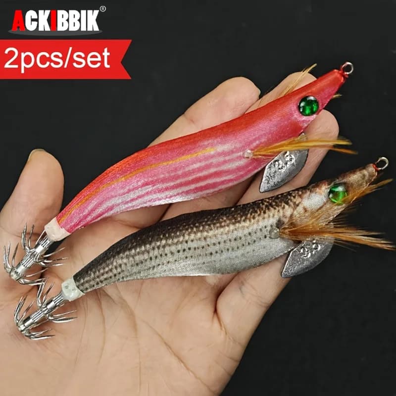 Ackibbik 2 pz 13 cm/21g Acqua Salata Calamari Maschere Gamberetti Esche Da Pesca Gamberetti Gancio Cutlassfish Pesca Forniture Polpo Richiamo
