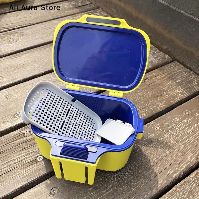 Portable Fishing Bait Box With Insulation Breathable Moisture Retention Vent Layer For Earthworms Lures Hook Fishing Tackle