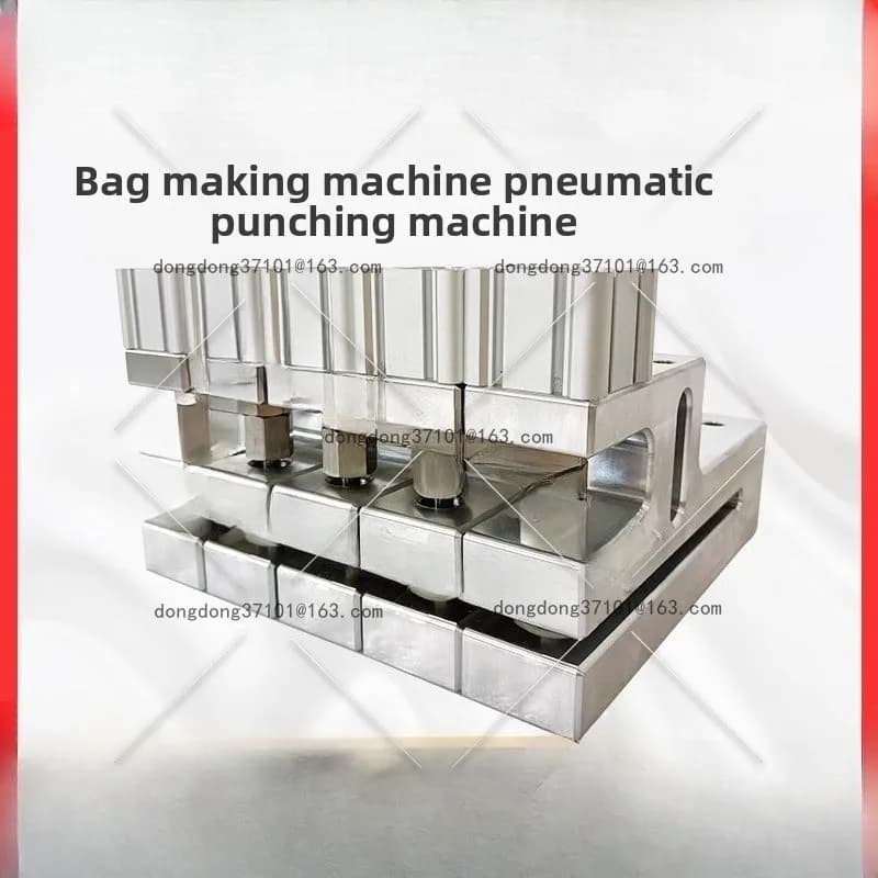 Production of bags, drilling machine, small round hole, pneumatic drilling, three-side plastic bag closure, plastic bag, edge sealing