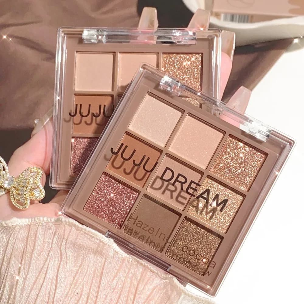 Palette di ombretti opachi e shimmer in stile coreano, 9 colori, impermeabile, a lunga durata, trucco naturale nude, marrone cacao