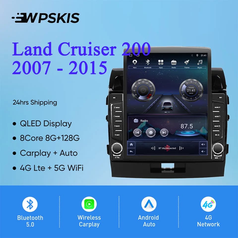 Per Toyota Land Cruiser 200 LC200 2007 - 2015 Auto GPS di Navigazione Registratore a Nastro DVD Cassette Autoradio Audio Video A/V HU 4G Sim