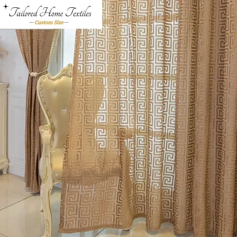 Custom New Jacquard Curtains Hollow Design Elegant Window Curtains for Living Room Dining Room Bedroom Thermal Insulated luxury