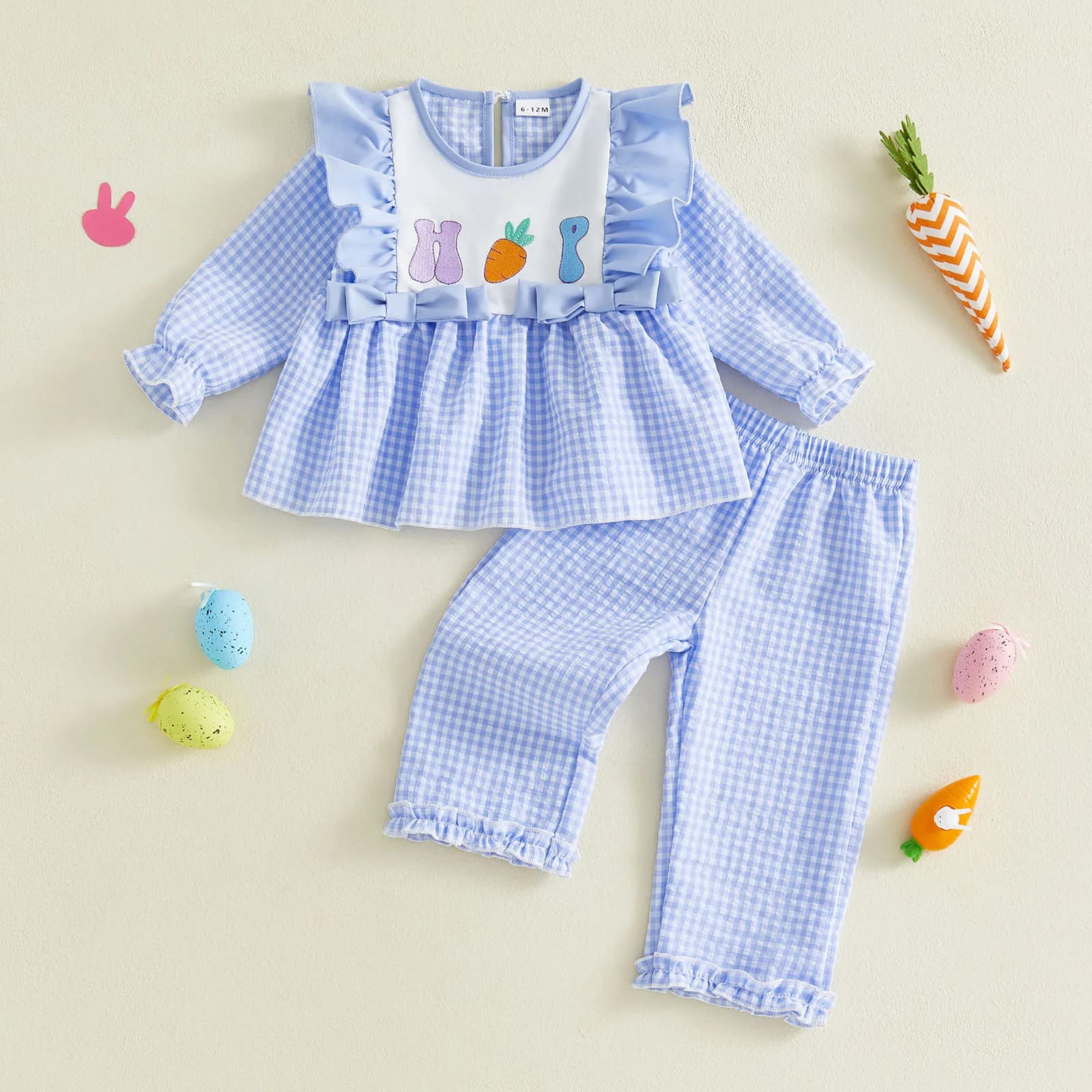 Abito primaverile per bambine con stampa floreale e maniche arricciate, con leggings abbinati, set per le festeggiature di Pasqua