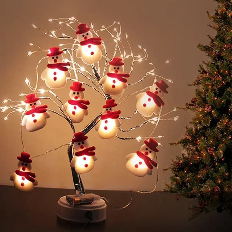 1.65m/3m LED Natale Pupazzo di neve Luci della stringa Decorazione dell'albero di Natale Peluche Pupazzo di neve Lampada Interno Soggiorno Lampade a corda per feste