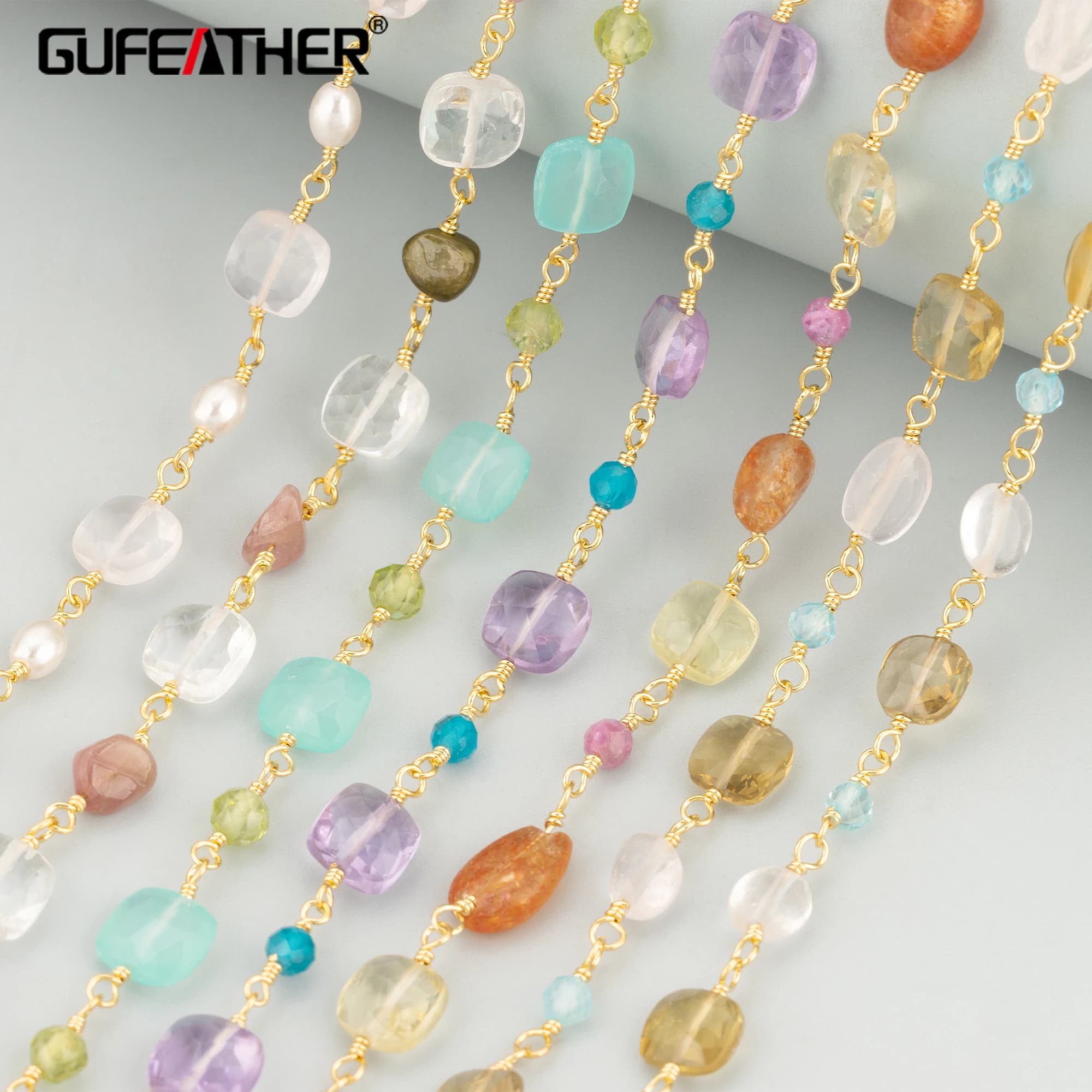 GUFEATHER,50cm/lot,C462,chain,18k gold plated,copper,nickel free,natural stone,hand made,jewelry making,diy bracelet necklace