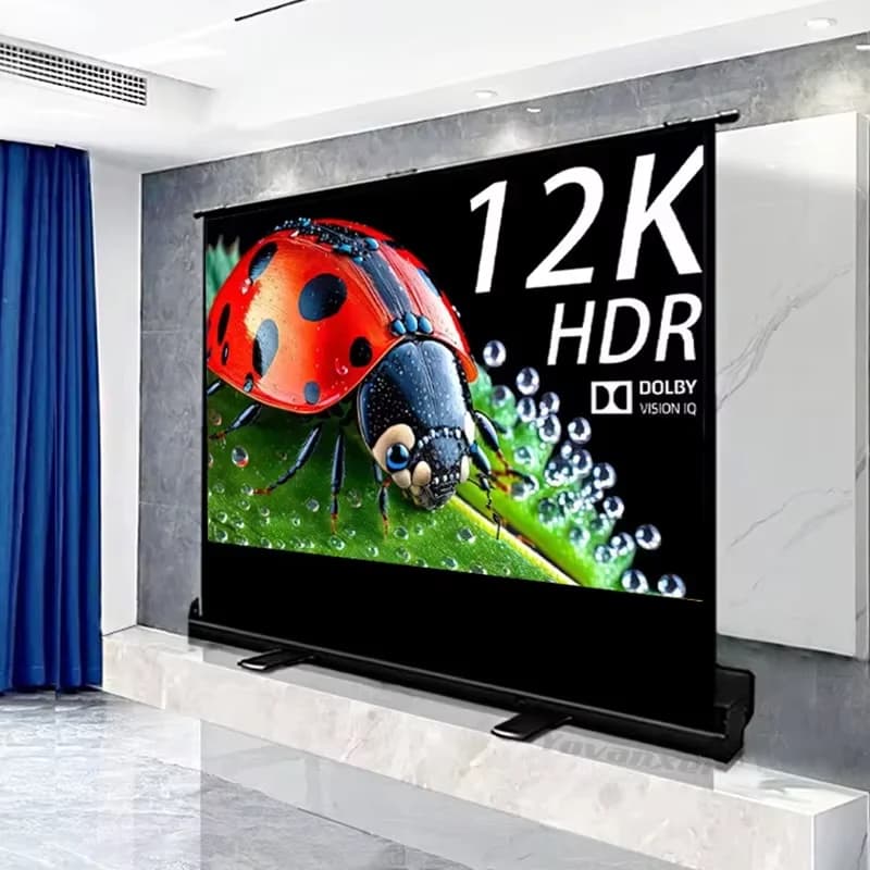 Schermo di Proiezione Universale Portatile a Pavimento 16:9 4:3 16:10 Schermo Intero per Proiettori UST Normali Supporto 4K 3D