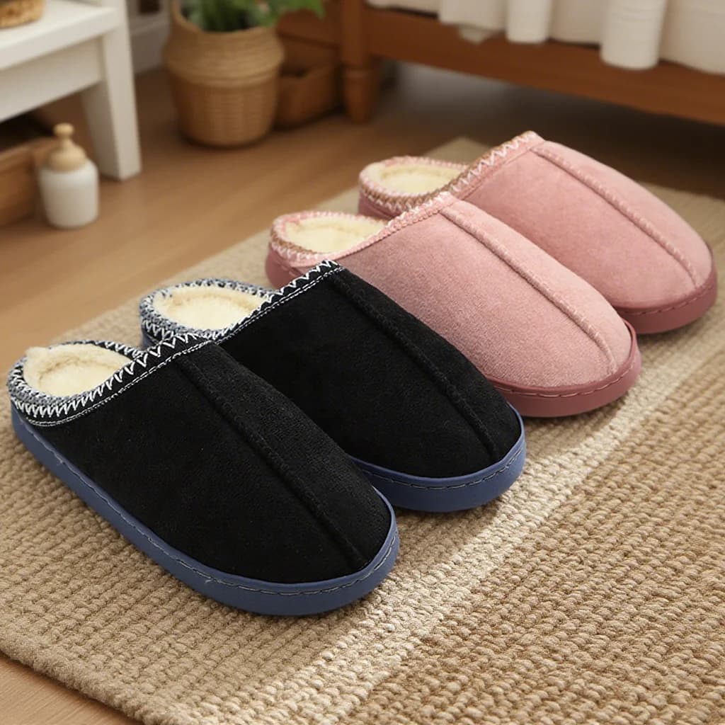 Pantofole in cotone per l'autunno e l'inverno, pantofole da casa ispessite antiscivolo con suola spessa per coppie, calde e morbide con suole morbide