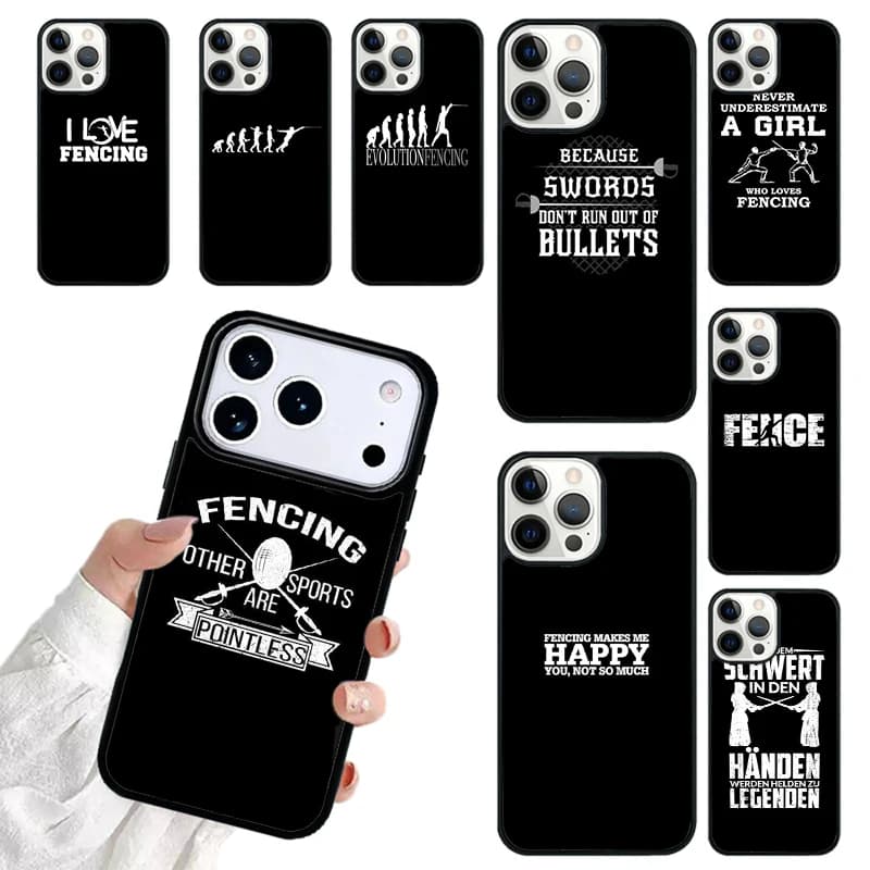 Funny Fencing sport Evolution Phone Case For iPhone 17 16 15 14 13 12 11 Pro Max 17air Shockproof Cover Fundas