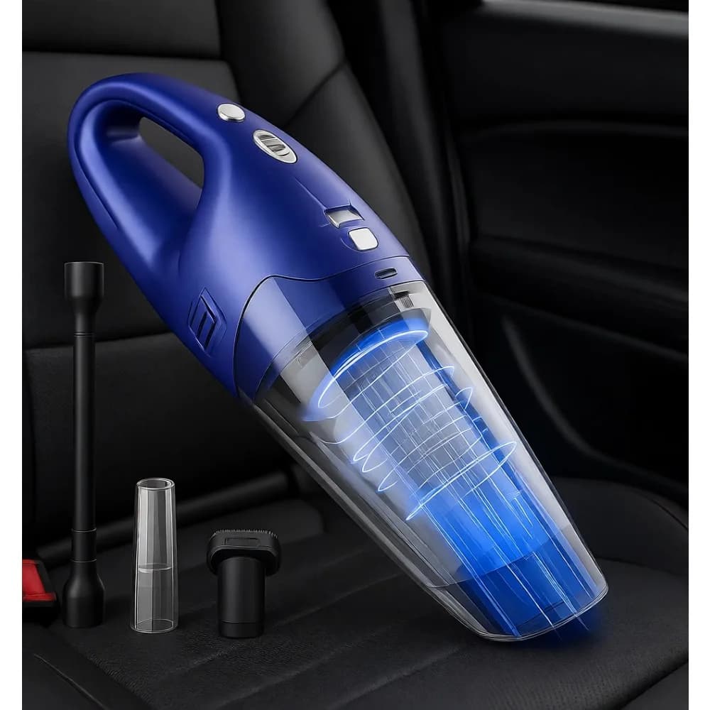 Mini Aspirapolvere Portatile Senza Fili 6000Pa LED 25min Autonomia Ricarica USB 500ml Leggero per Auto Ufficio Casa