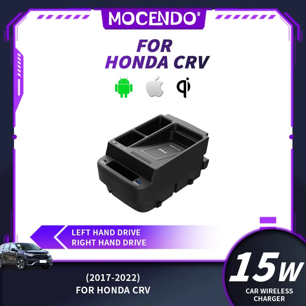 Wireless QI 15W Charger for Honda CRV 2017-2022, Quick Charging Panel for Phone