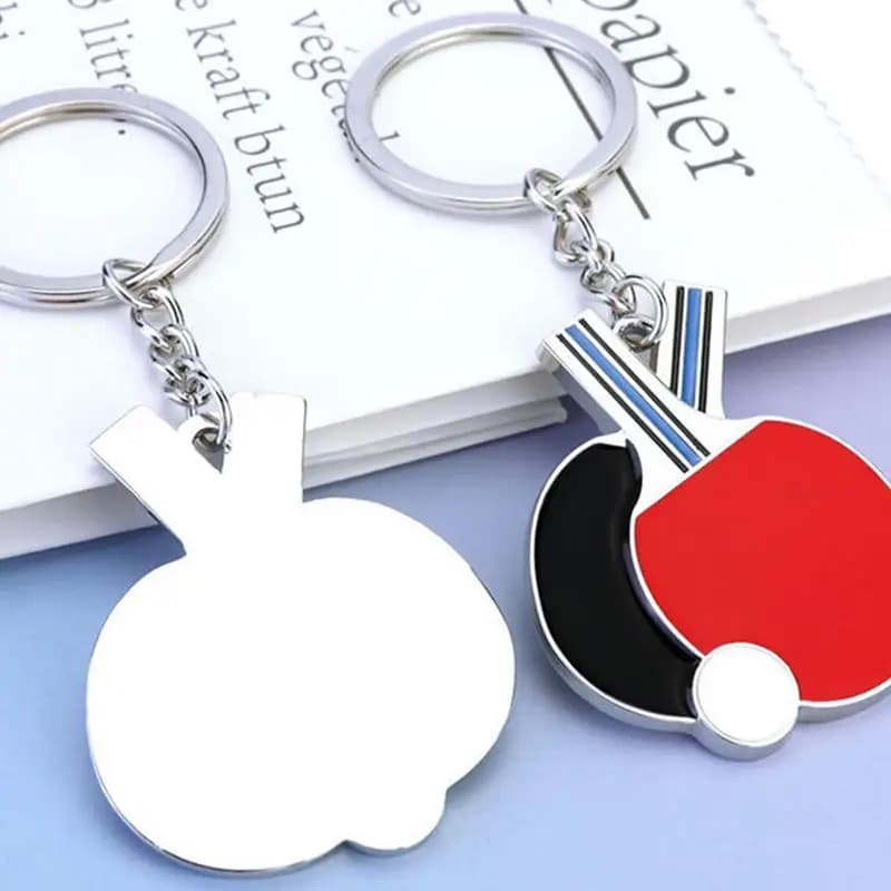 Ping Pong Keychain Sports Keychain Ping Pong Racket Bag Ornament Ping Pong Keychain Keychain Wear-resistant chic bag