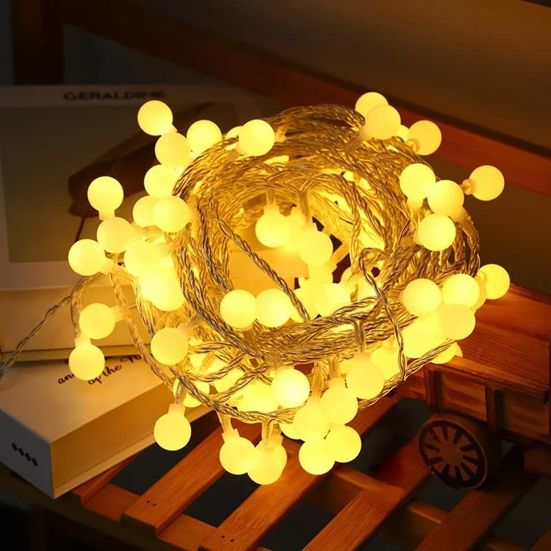 3M 10M 20M Spina UE LED Palla Ghirlanda Luci Fata Stringa Impermeabile Lampada da esterno Vacanze di Natale Festa di nozze Decorazione della luce