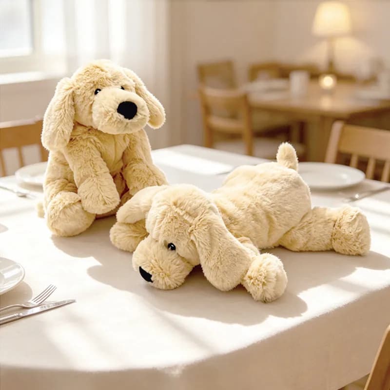 Peluche Golden Retriever in Posizione Sdraiata, Morbido e Soffice, Decorazione per la Casa, Compagno per la Camera da Letto, Regalo Perfetto 30cm