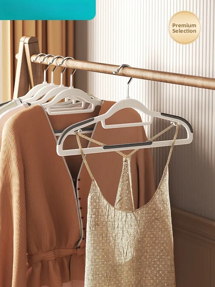 HOTATA hanger for home use, without traces, anti-slip, with angle protection, large, double use for dry and wet clothes