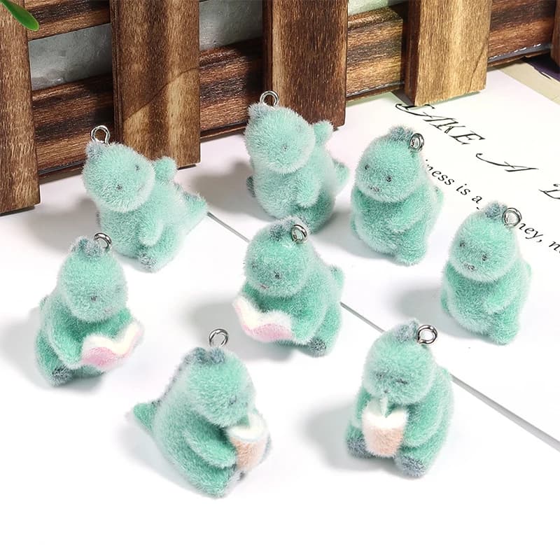 Cartoon 3D Mini Dinosauro Ciondolo Animale Sveglio Dinosauro Pendenti e Ciondoli Portachiavi Collana Orecchino Artigianato Fai da Te Creazione di Gioielli Materiale