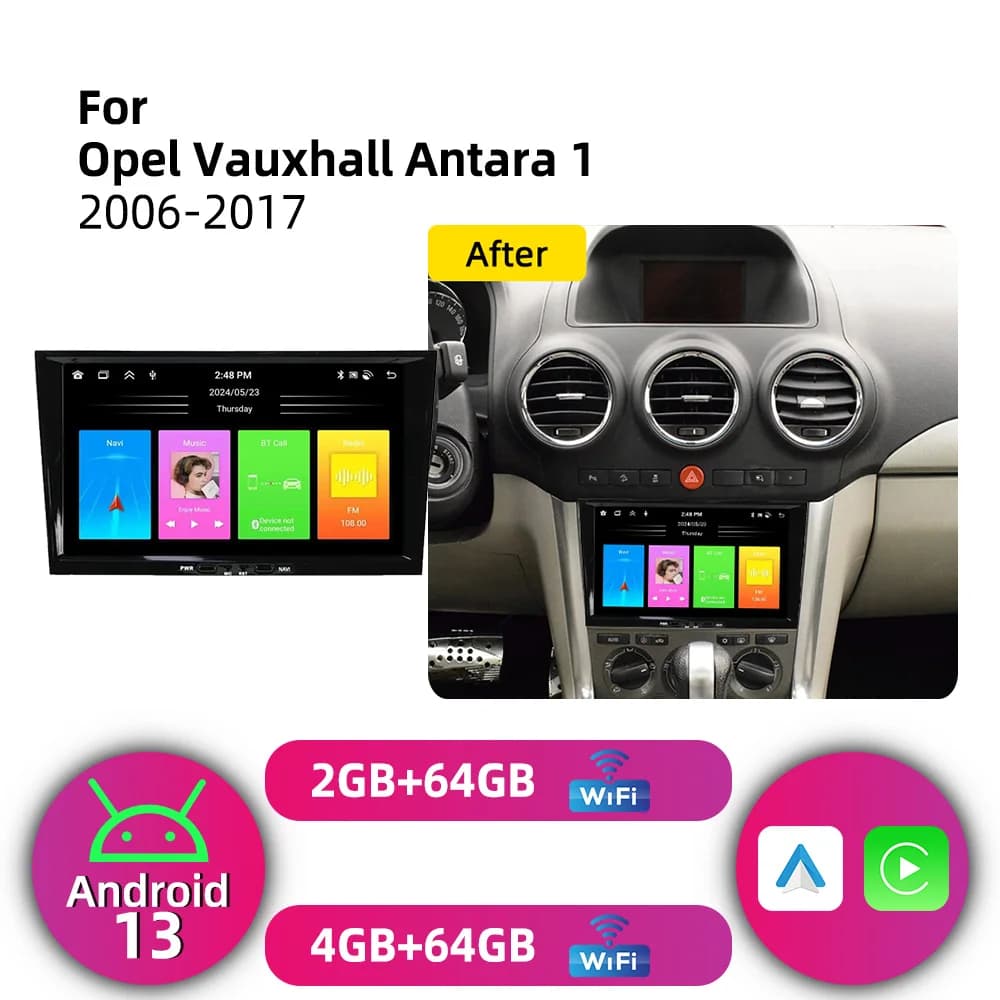 For Opel Vauxhall Antara 1 2006-2017 Carplay Autoradio 2 Din Android Radio GPS WIFI Auto Car Multimedia 8" Screen Stereo
