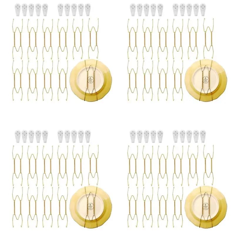 Stainless Steel Plate Hangers For Walls Compatible Decorative Plates Hooks Dish Diaplay Holder With 40 PCS Wall Hooks