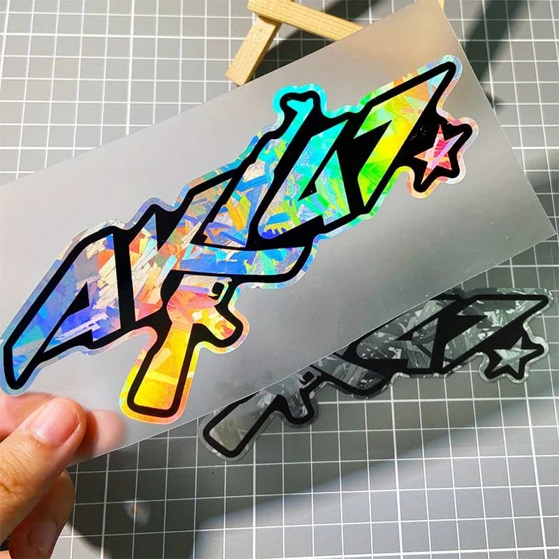 Graffiti Letter Star Vinyl Sticker Waterproof Holographic Decal for Car Motorcycle Helmet Bike Laptop Decor