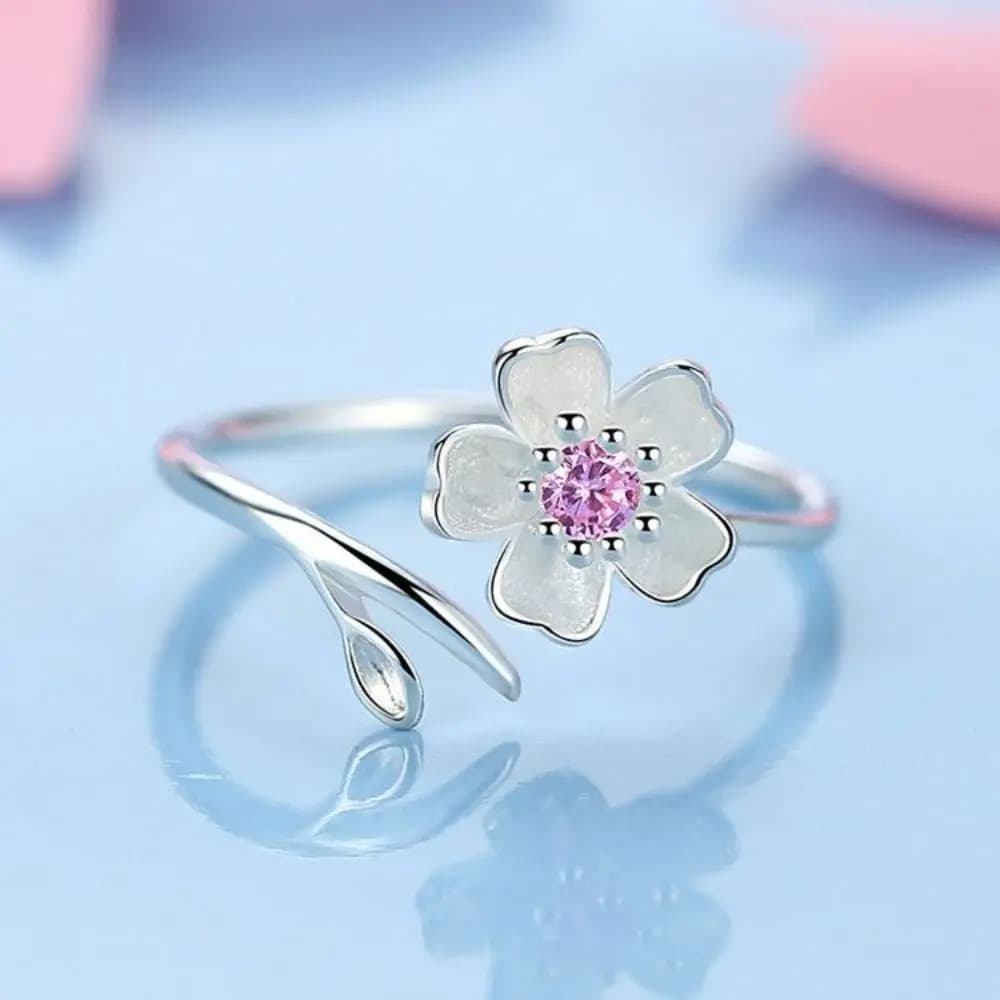 Anello Aperto di Lusso Leggero con Strass Rosa, Anello Regolabile con Strass per Coppia, Gioiello Elegante per Uso Quotidiano, Regalo per la Fidanzata