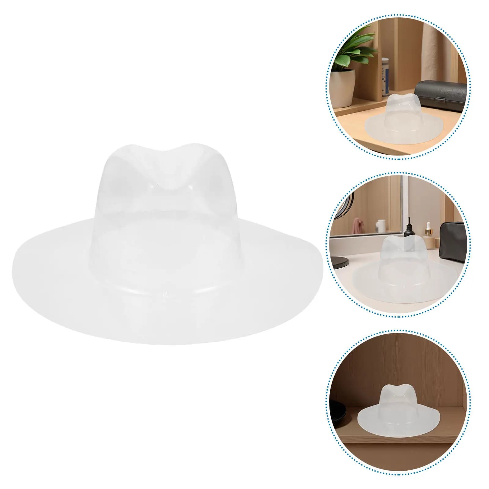 4Pcs Transparent Hat Support Insert for Cowboy Hats Plastic Inner Brim Support Hat Shaper Rack Storage Display Travel Cap