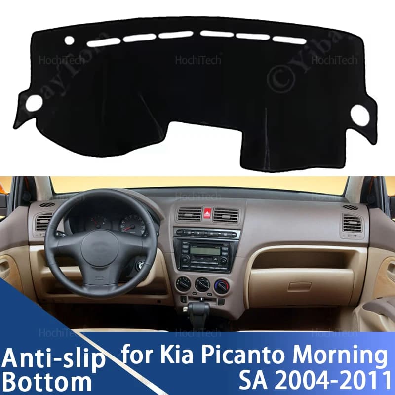 Tappetino antiscivolo Cruscotto Copertura Pad Parasole Dash Zerbino Tappeto Accessori Auto Per Kia Picanto Mattina SA 2004-2011