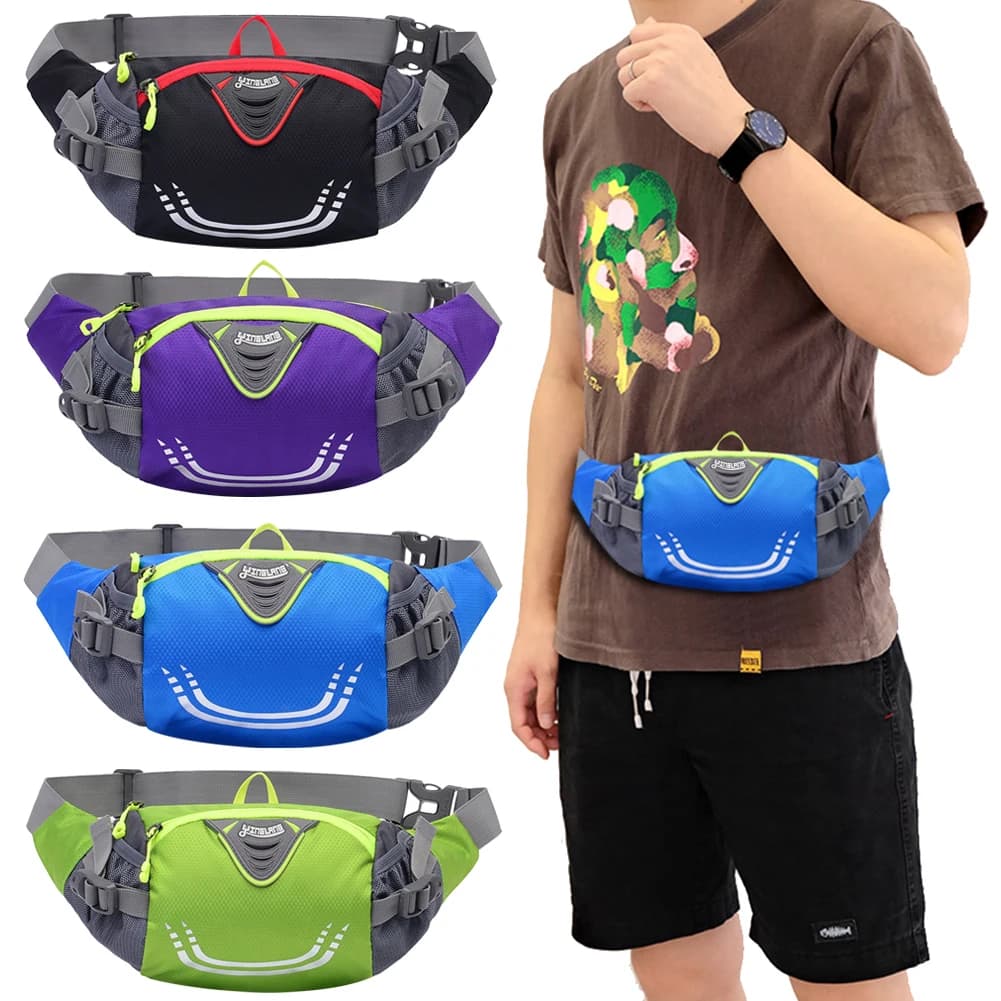 Nylon Anti-Theft Pack Belt Bags Lightweight Running Belt Waist Pack Portable Elastic Breathable with Zipper Sports Accessories