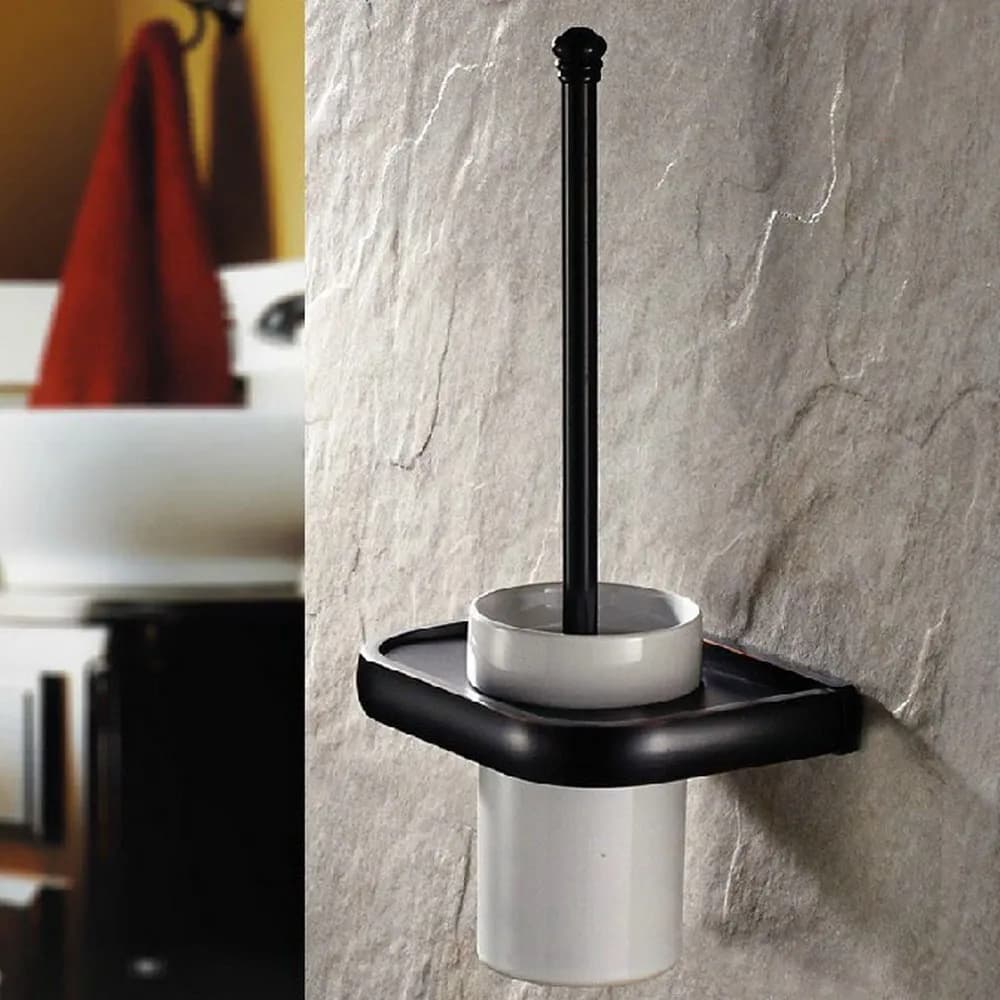 Porta scopino per WC in ottone lucidato a olio nero da bagno, scopino per WC Prodotti per il bagno Accessori per il bagno Nba196