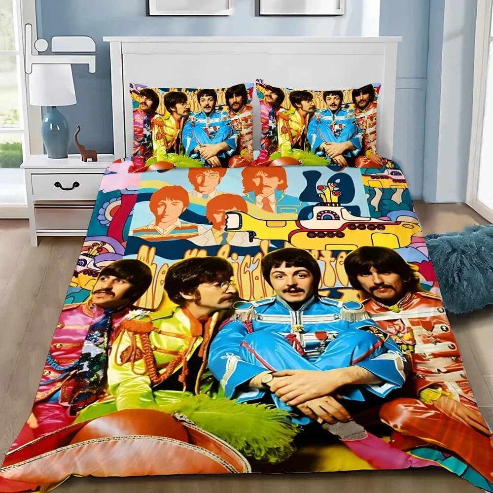 3D Duvet Cover Pillowcase Bedding Set Hot Rock Band The B-Beatles Adult BoyGirl Bedroom Decoration Boys Gift Single Double Size