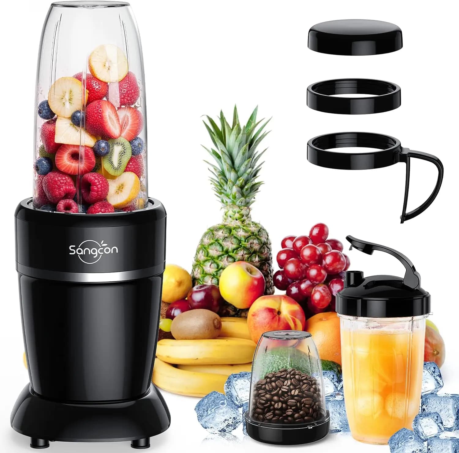 1000W Portable Blender with 3 Glasses, Ice and Travel Trim Set for Blenders in Kitchen
