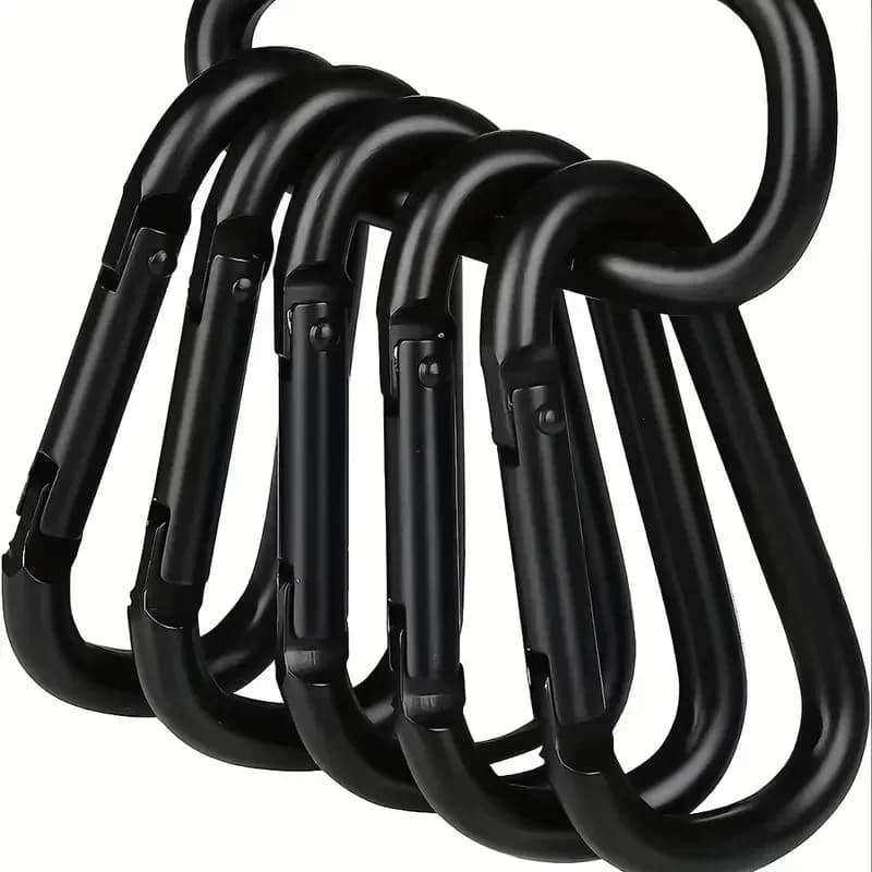 6-Piece Heavy Duty Black D-Ring Buckles – Premium Outdoor Hiking Camping Gear Hardware,Durable & Versatile for Backpacks & Tents