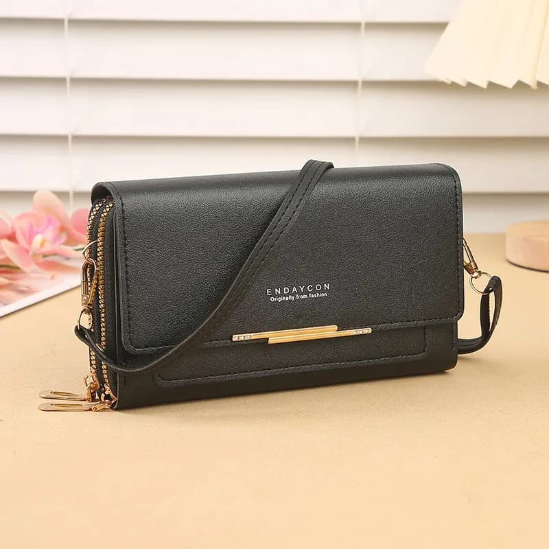 Borsa a portafoglio convertibile di medie dimensioni da donna – Pochette a tracolla con portamonete, multifunzionale