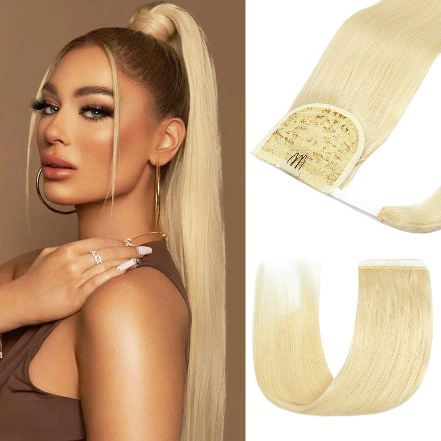 Human Hair Ponytail Real Natural Hair Invisible Clip In Ponytail Human Hair High Ponytails 12-22 inch 40g-60g
