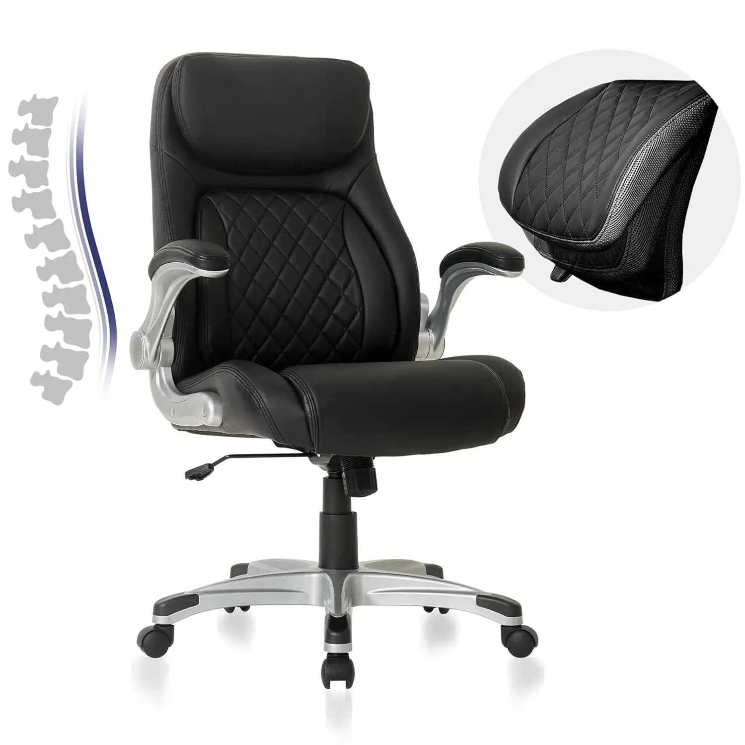 Ergonomic Office Chair Premium Microfiber Leather Adjustable Lumbar Support & Armrests, High Back Comfy Desk Gaming, Customized