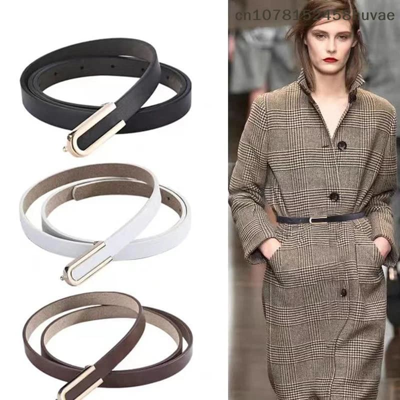 Cinture da donna {MAX-66} minimaliste con fibbia a spillo in pelle PU, cintura sottile da donna per jeans, abiti e pantaloni