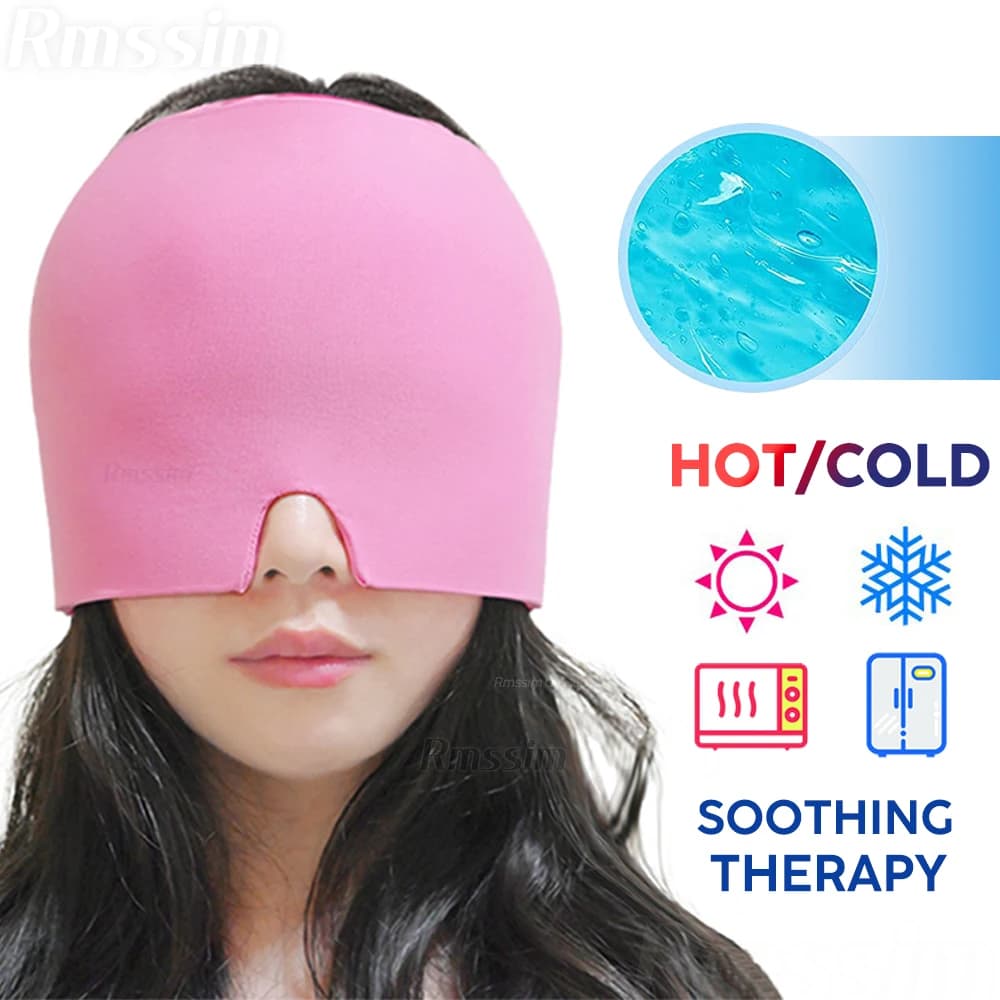 Head massager cap Gel Hot and cold therapy Headache Berretto to relieve migraine Pressure antistress Massage hat to relieve pain Cold hat Eye mask