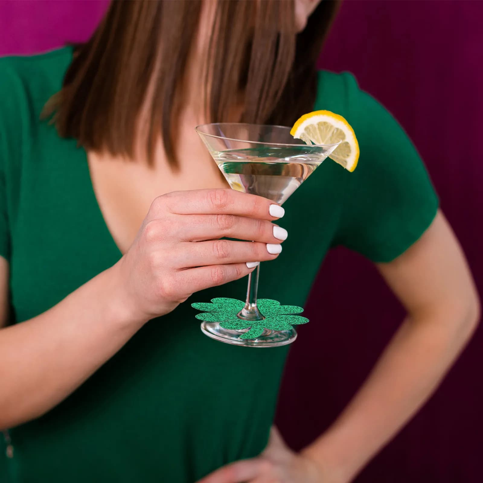 Set di 24 Anelli per Bicchieri a Forma di Quadrifoglio, Resistenti e Antiruggine, Segnaposto per Bicchieri da Vino per Riunioni Familiari e tra Amici